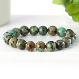 Authentic Bombshell Beads African Turquoise 10mm Beaded Bracelet